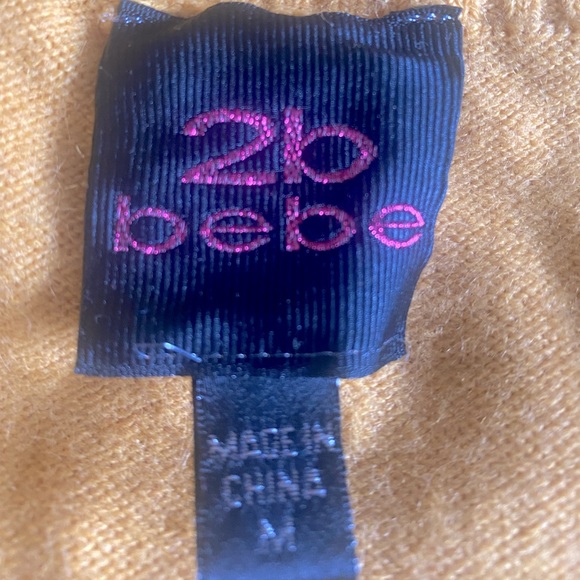 Yellow BEBE Sweater Shirt/Dress, Size M - Picture 2 of 3